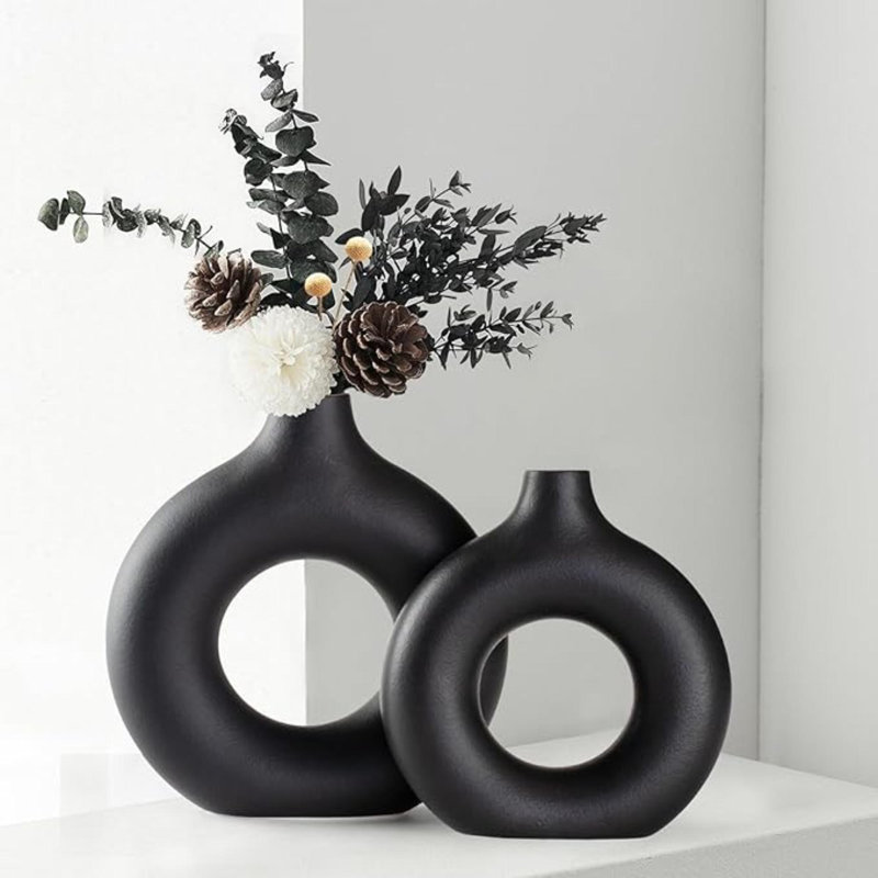 Vases pour l'herbe de la pampa, décoration créative moderne, vase en céramique fait à la main, fleurs séchées, décorations pour décoration de bureau