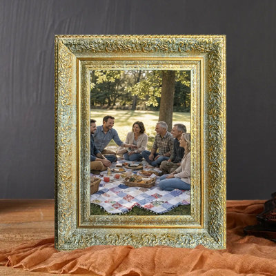 5" x 7" Antique Gold 1PC Refined Picture Frame for Office Decor