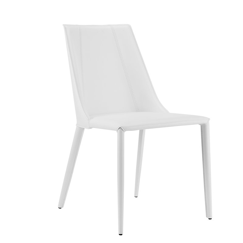 Carramar Dining Set, White Faux Leather