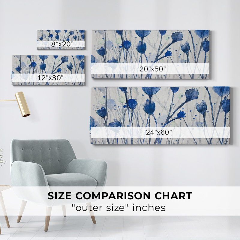" Blue Day Garden ", 8" H x 20" W x 1.5" D