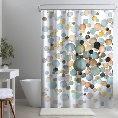 Buzia Abstract – Polyester Shower Curtain, Dye Sublimation Print, 71" W × 74" L