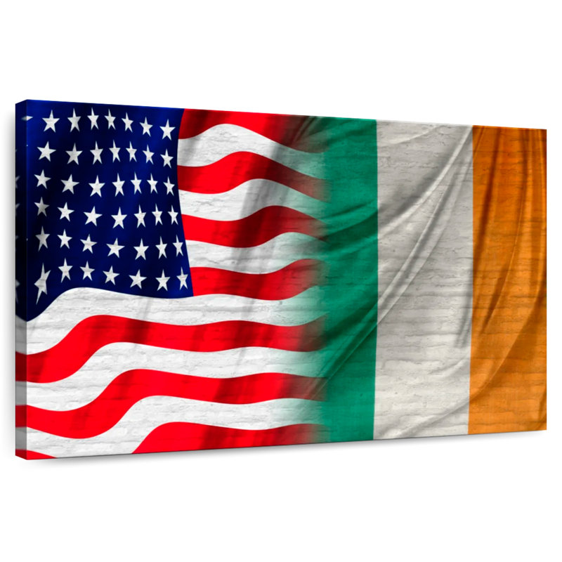 Borges USA And Ireland Flags, 8" H x 12" W