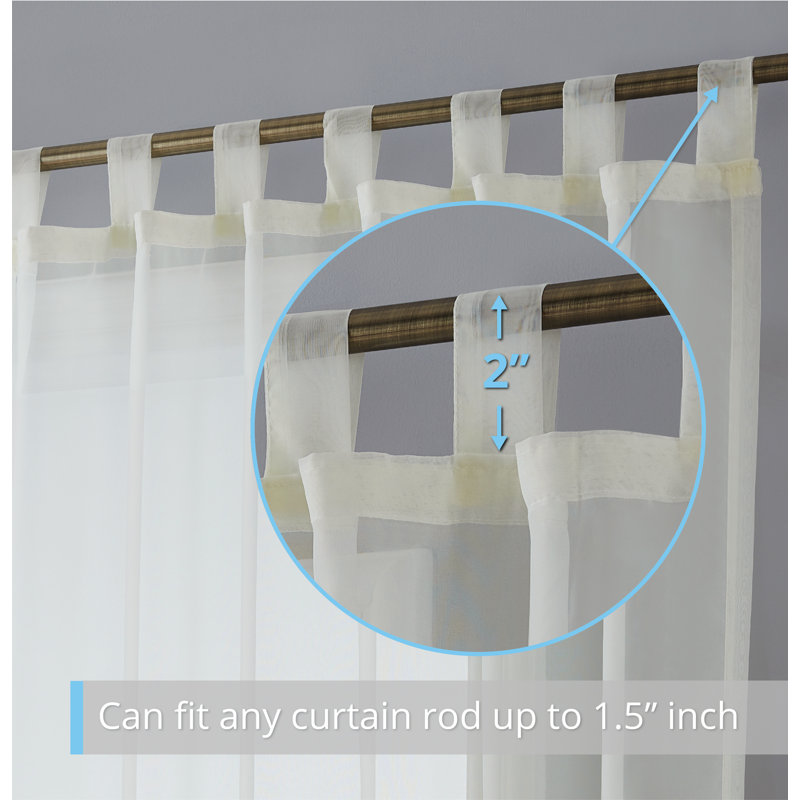 Speers Sheer Curtain Pair, Ivory, 54" W x 72" L