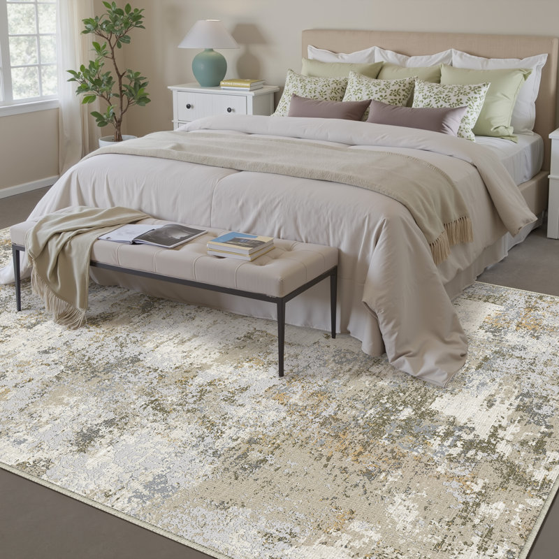 Elroy Modern Abstract Machine Washable Area Rug with Non-Slip Backing, Rectangle 8' x 10'