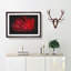 Dewdrops Upon A Red Rose Paint Splash - Picture Frame Graphic Art-56915563-56915562