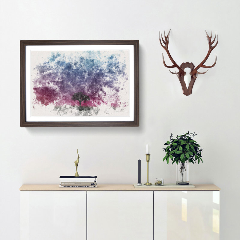 Tree Under the Cosmos - Picture Frame Painting Print, Walnut Framed, 45cm H x 63cm W x 2cm D