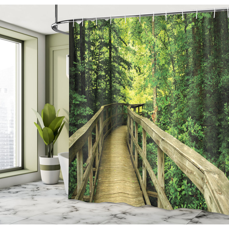 Shower Curtain with Hooks Included, 70"H x 69"W