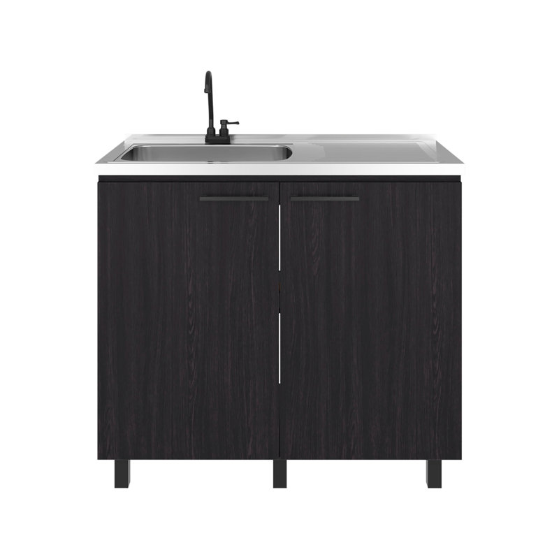 Armoire utilitaire avec 2 portes et 3 tablettes - Conception contemporaine pour la lessive de cuisine, espaces de rangement fonctionnels spacieux, finition facile à nettoyer