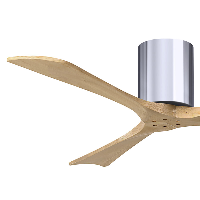 Ventilateur de plafond à 3 pales Olivier, Chrome poli, Ton érable clair, 52"