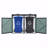 Garbage Bin Shed Stores 2 Trash Cans Metal Outdoor Bin Shed For Garbage Storage,Stainless Galvanized Steel, Bin Shed