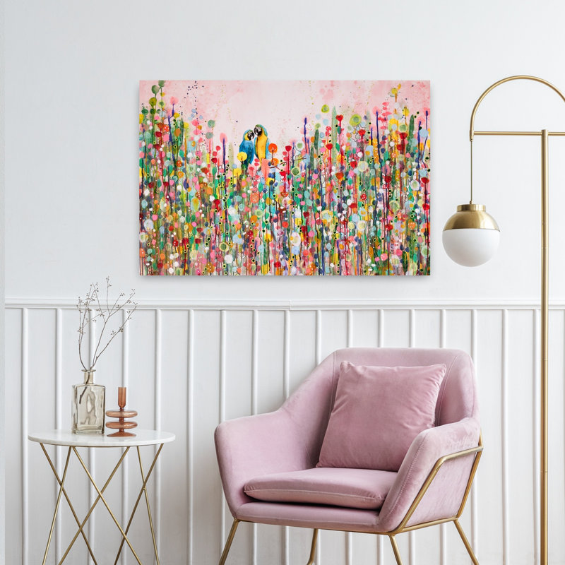 Art contemporain, fleur tropicale, art tropical, H 24 po x l 36 po