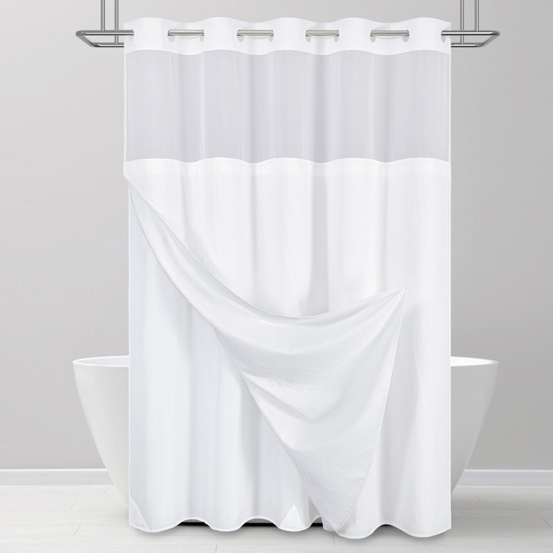 Rideau de douche Waffle, H 75 po x l 60 po, Blanc