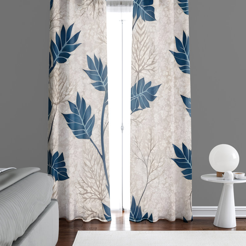 Paire de rideaux semi-transparents en polyester Saxby, L 40 po x L 61 po