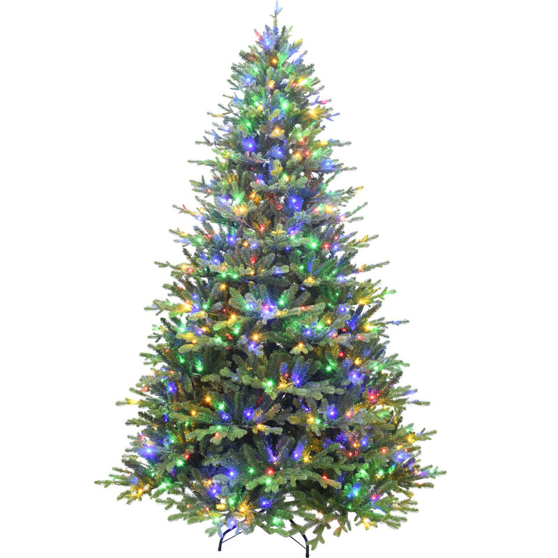 9-Ft Green Oregon Pine Christmas Tree with Multicolor LED Lights