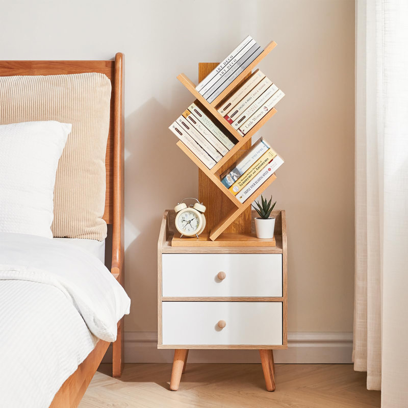 60cm H x 30cm W Geometric Bookcase, Natural