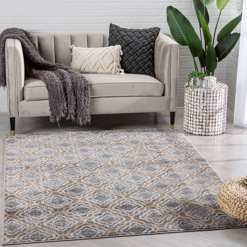 Well Woven Verity Rowan Moroccan Trellis Grey Area Rug, Rectangle 160 x 220 cm