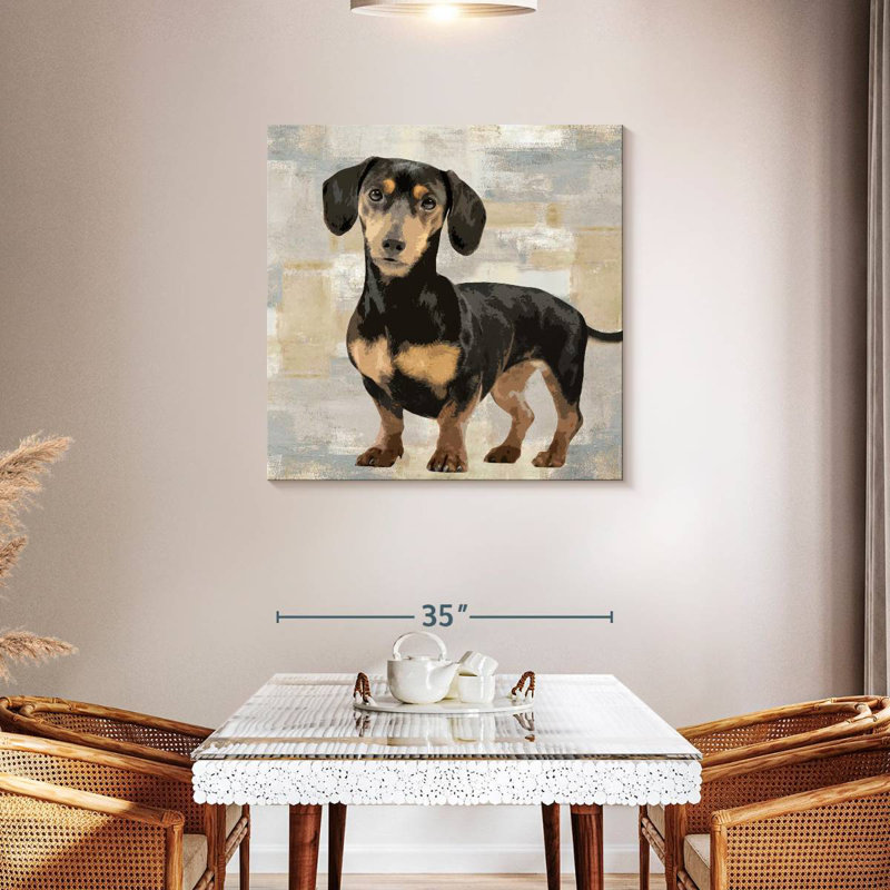 Brampt Dachshund Portrait, 36" H x 36" W