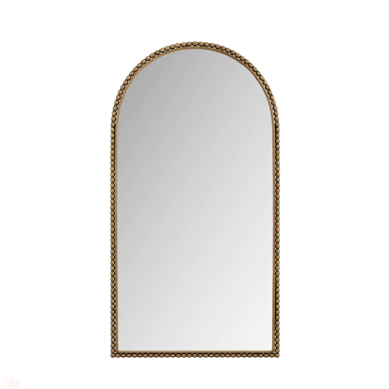 Iron Arch Retro Full Length Mirror With Supporting Feet, For Living Room, Bedroom (Gold), Gold