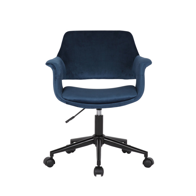 Hykkon Colette Velvet Office Chair, Blue