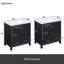 Ensemble de meuble-lavabo 60 po avec lavabos doubles (séparés), lavabos doubles en céramique, tablette de rangement et tiroirs séparés (miroir non inclus) - Solution de salle de bain moderne pour salles de bain spacieuses-439895045