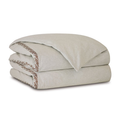 SAMPLE-Balfour Gray/Walnut Brown Cotton Blend Modern & Contemporary Duvet Cover
