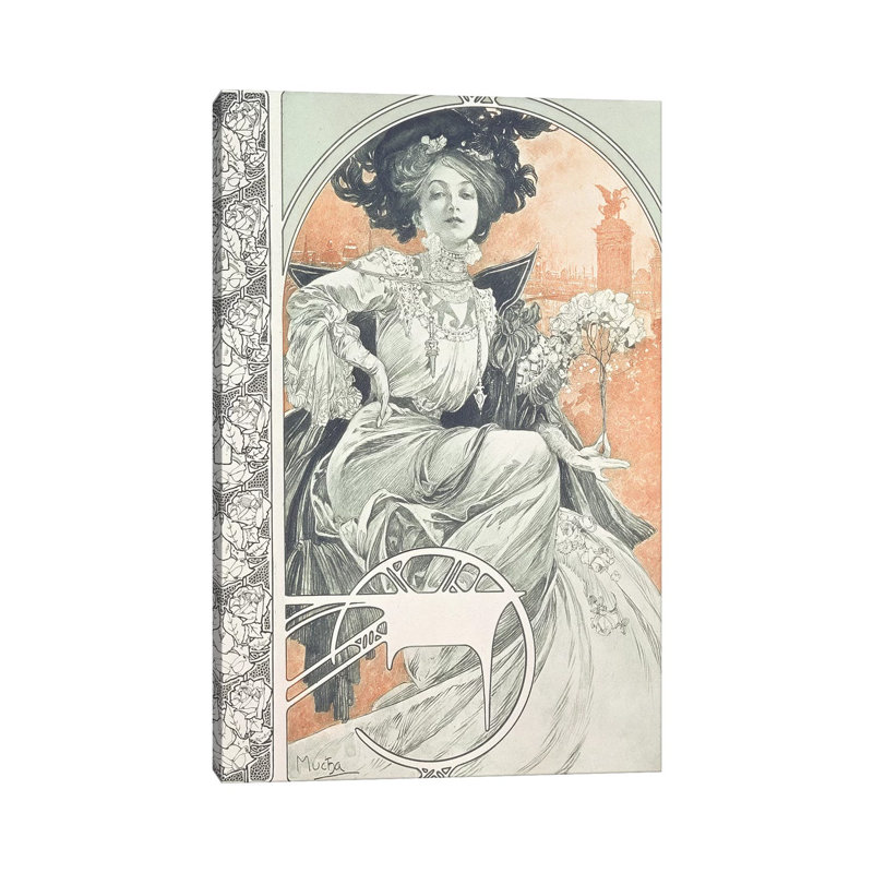 Plate 1 From 'Documents Decoratifs', 1902 by Alphonse Mucha - Wrapped Canvas Print
