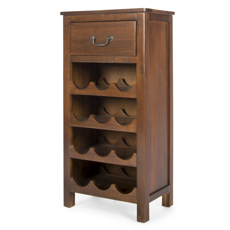 Bar avec rangement pour le vin Westby, Chêne foncé