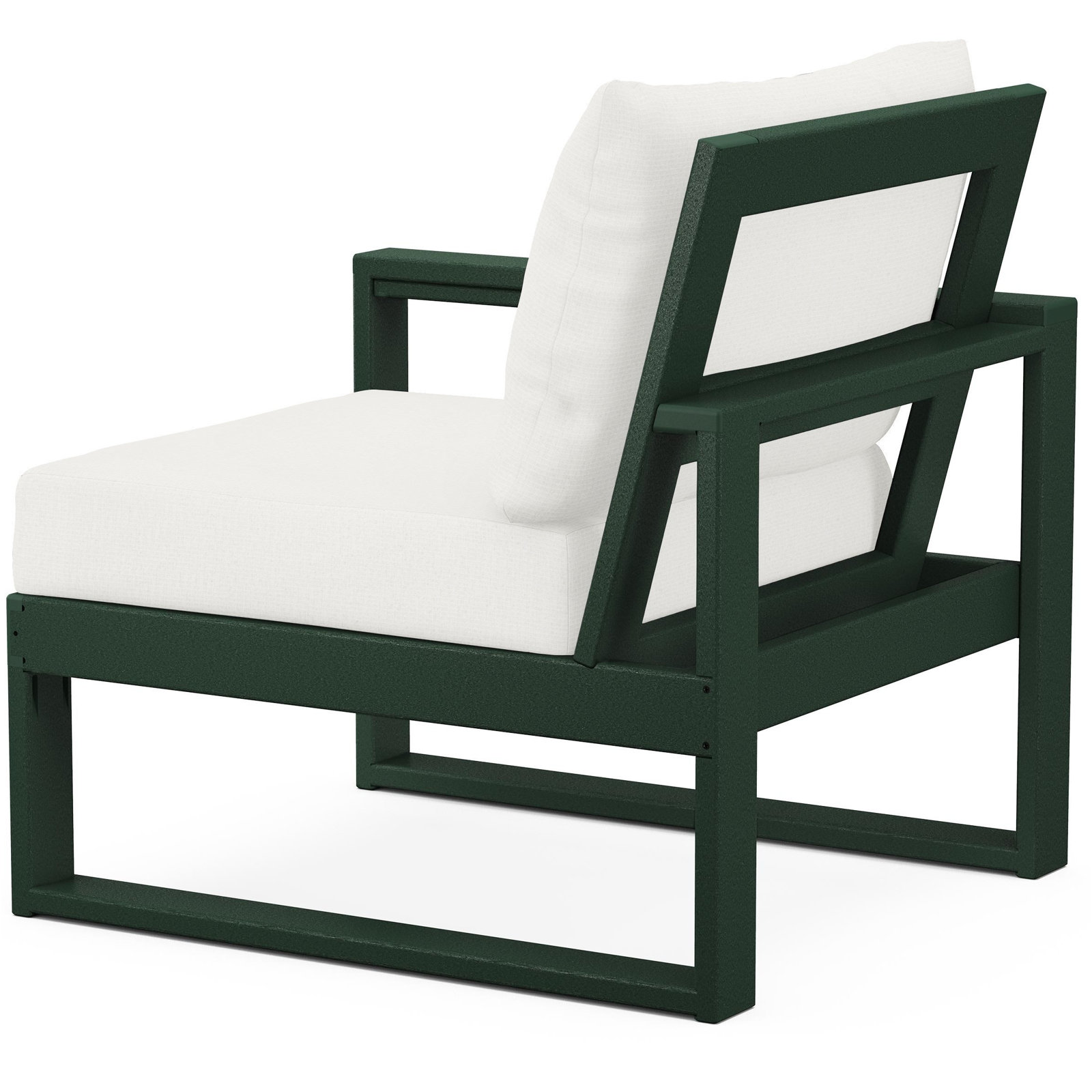 POLYWOOD Outdoor Lounge Chair, Green, Natural Linen