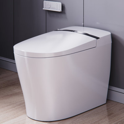 ELLAI Smart Toilet with Bidet Built In, One-piece Bidet Toilet with Auto-Flush, Warm Water, Air Drying Function, Heated Seat, Bathrooms Modern Elongated Toilet with LED Display