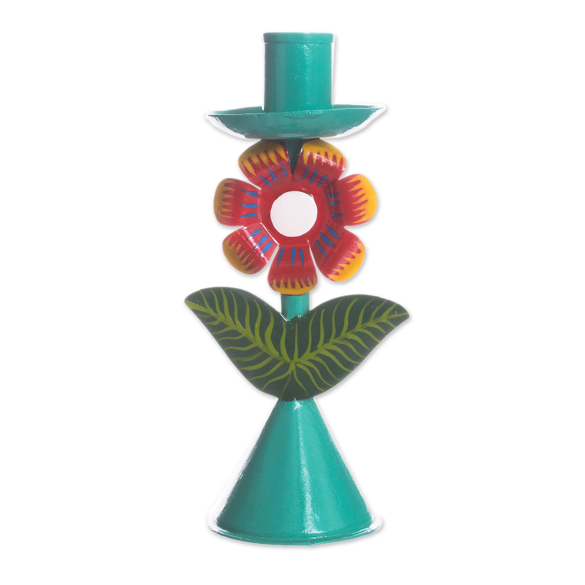 Bungalow Rose Handmade Delightful Flower In Aqua Recycled Metal ...