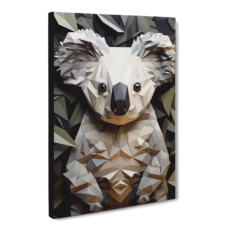 Koala Bear Op - Wrapped Canvas, 60cm H x 40cm W x 3cm D