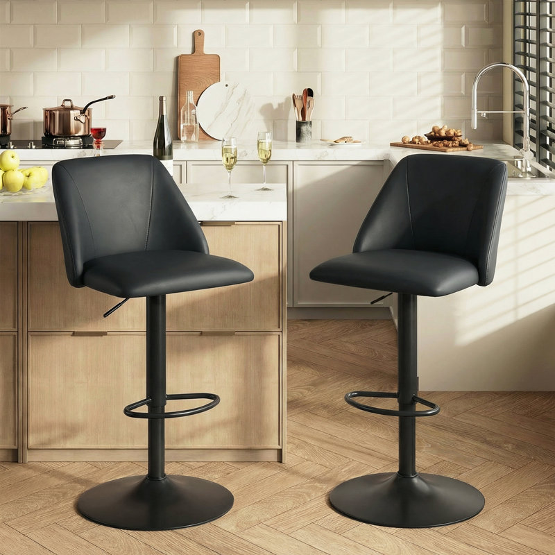 Chaise de bar pivotante à hauteur réglable, Black
