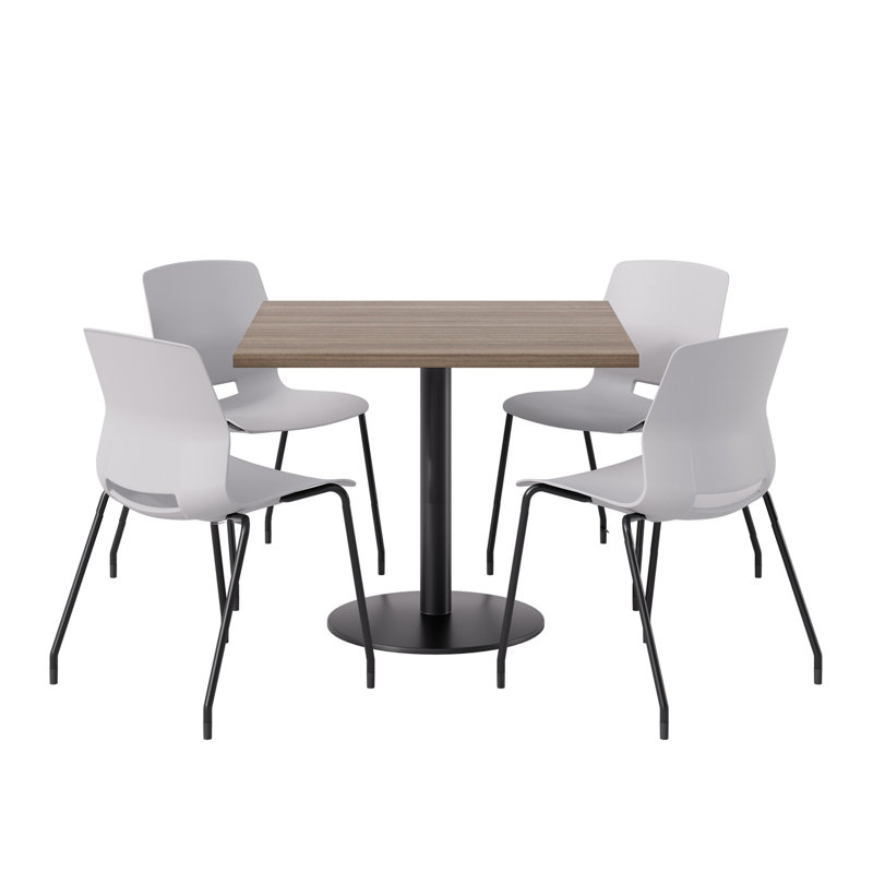 Ensemble repas pour 4 personnes à hauteur de bar, H 41 po x L 42 po x l 42 po, Teck studio, Gris / noir