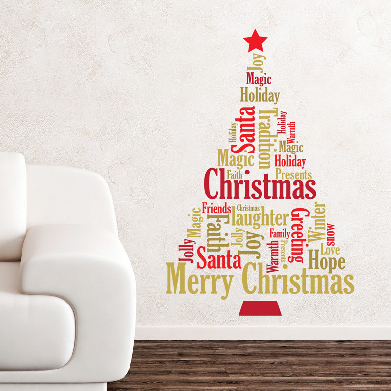 Décalcomanie murale arbre de noël english quot