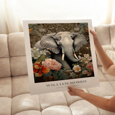 Animaux, animaux, William Morris Elephant IV Cottage, reproduction d'art non encadrée