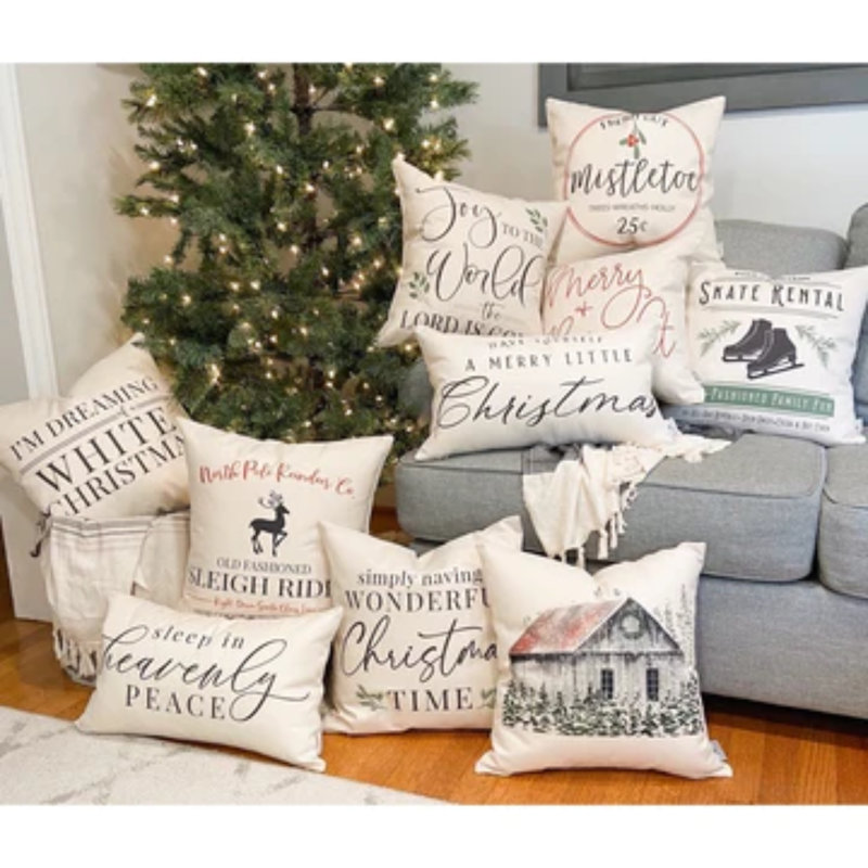  Tis the Season to be Jolly Cotton Pillow Cover
