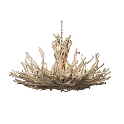 Two-Tier Wood Chandelier