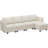 Allinson Velvet L Shaped 4-Seat Modular Freely Combined Sofa Solid Wood Living room Sectional Storage Sofa with Ottoman-101644871
