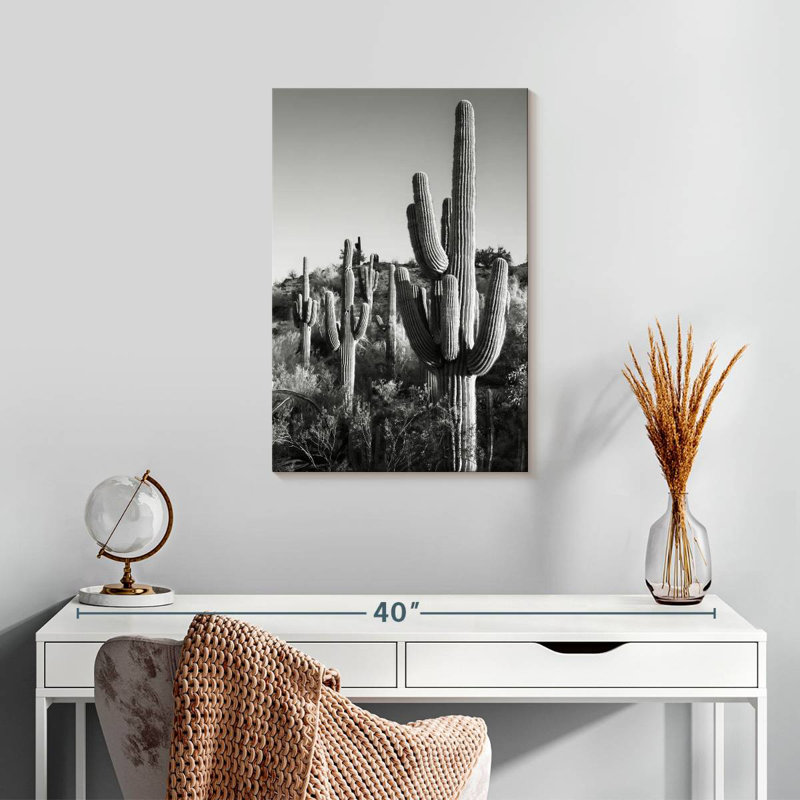 Harnek - Arizona noir - Cactus au lever du soleil, H 24 po x l 16 po