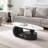 Nesting Coffee Table Set Of 2 End Table, Oval And Round Table Set, End Table