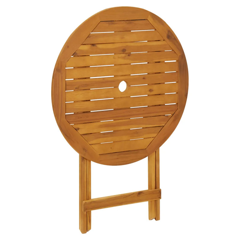 Table d'appoint bistro en bois d'acacia massif, Chêne, L 27,6 po x L 27,6 po x H 29,5 po