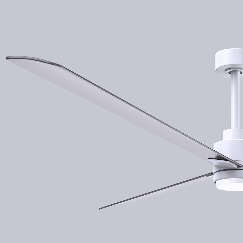 Ventilateur de plafond Alessandra, Nickel brossé, Blanc mat, 72"
