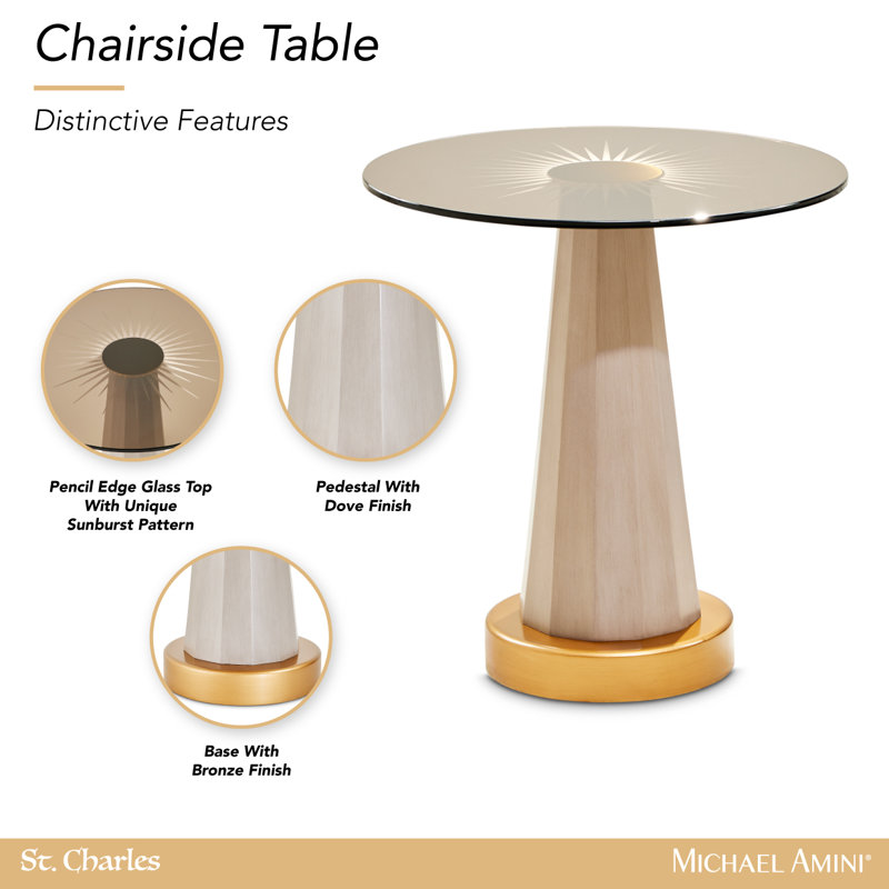 St. Charles Chairside Table - Dove Gray