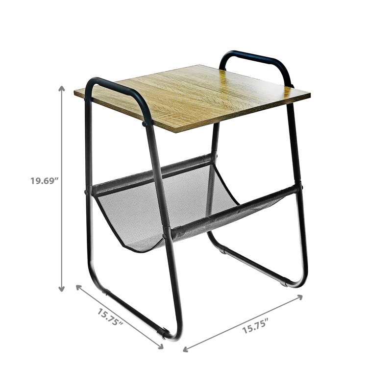 Porte-revues avec plateau en bois