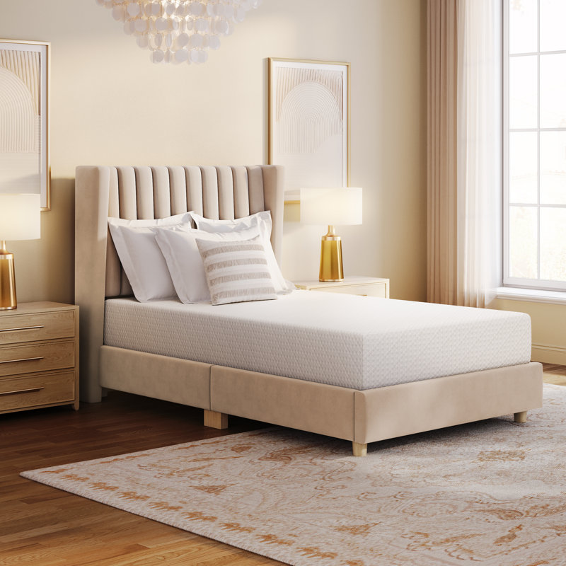 Multi-sized Medium Cooling Gel Memory Foam Mattress with Green Tea Scent, 8", Twin