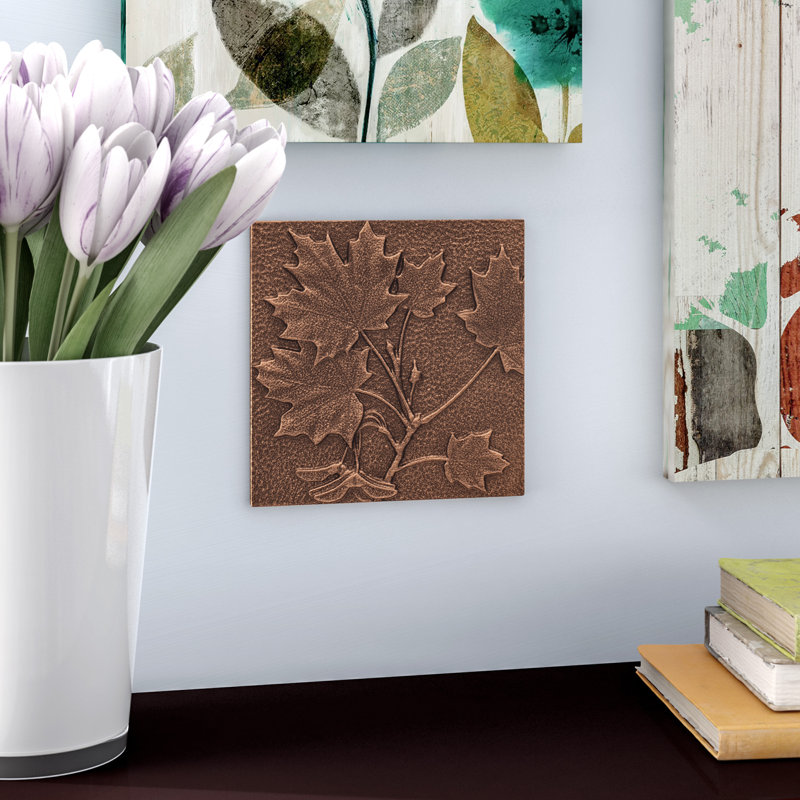 Aluminum Maple Leaf Wall Decor, Antique Copper