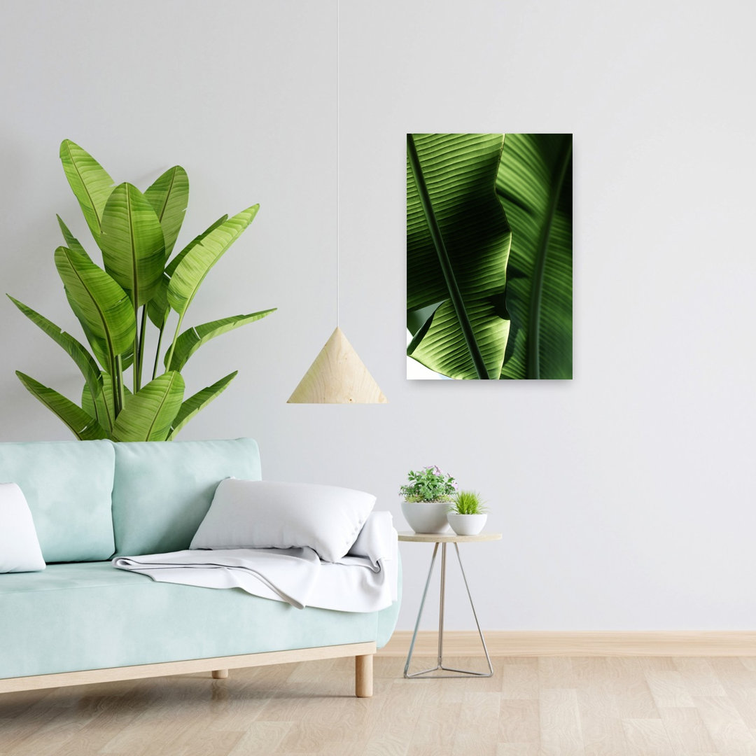Sunlit Tropical Leaves Abstract Organic Vibrant Nature Plant Wall Art Print