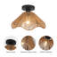 1- Light Rattan Flush Mount