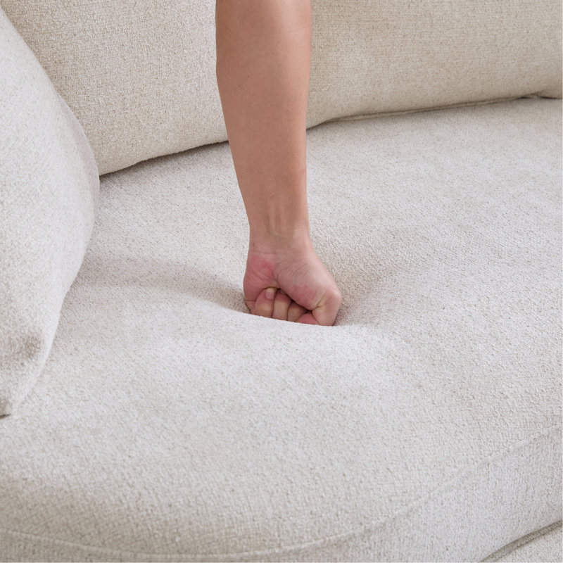 Canapé incurvé de 73,82 po de largeur, siège très profond en chenille moelleuse de luxe moderne, 4 coussins amovibles, convient aux petits espaces, aux salons et aux chambres