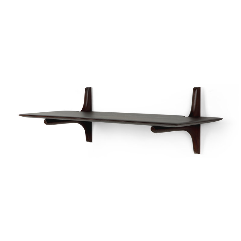 PI Mahogany Solid Wood Bracket Shelf, 11" H x 39.5" W x 14" D
